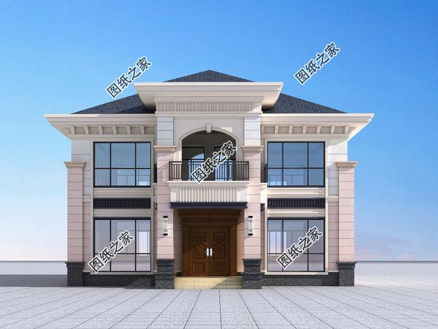 農(nóng)村二層羅馬柱別墅外形圖，讓你的別墅漂亮大氣，透露著氣質(zhì)