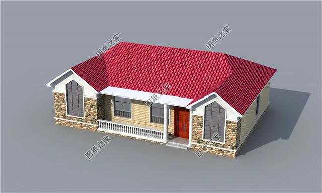 農(nóng)村1層5間平房圖片，一家五口住著也足夠，趕快收藏圖紙