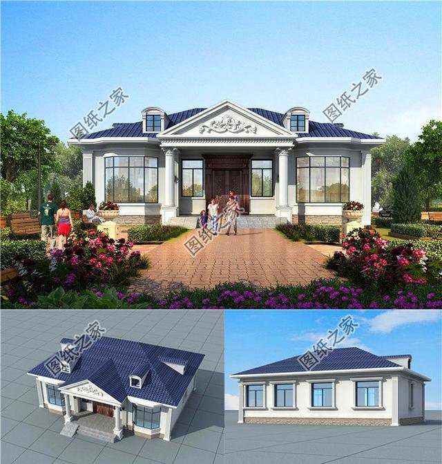 農(nóng)村1層5間平房圖片，一家五口住著也足夠，趕快收藏圖紙