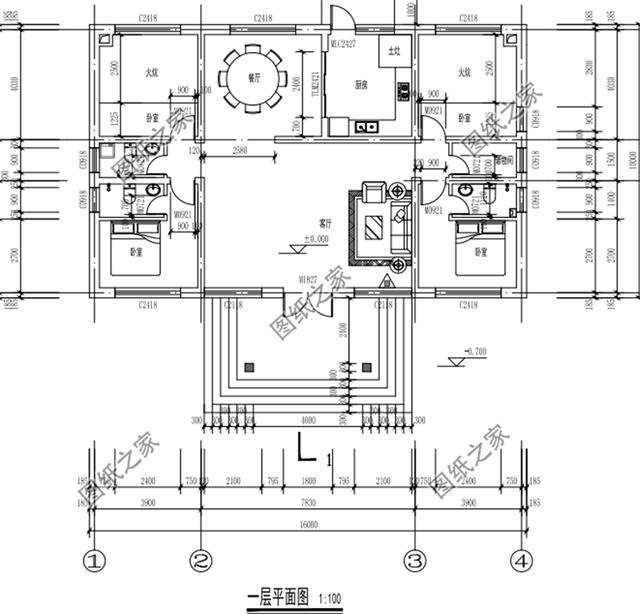 農(nóng)村1層5間平房圖片，一家五口住著也足夠，趕快收藏圖紙