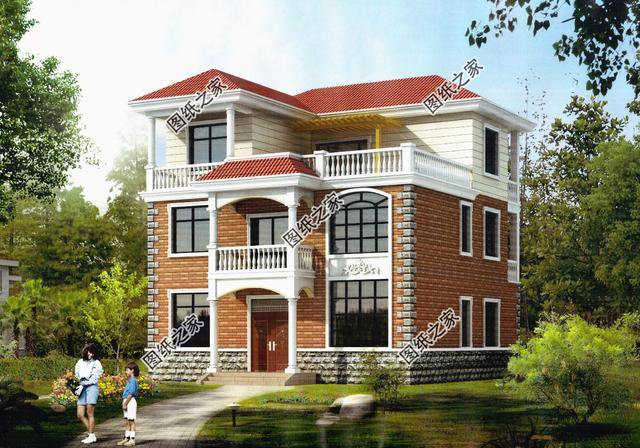 三層別墅住宅農(nóng)村，外觀和戶型上完美搭配，真的還不錯(cuò)