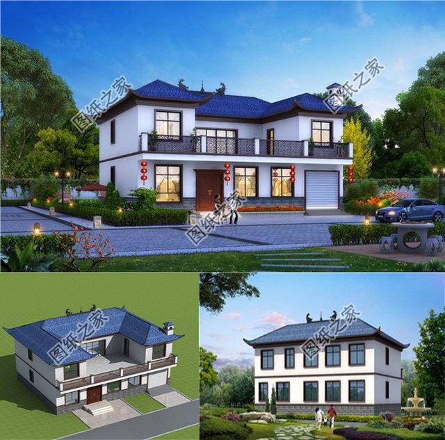 農(nóng)村4開間2層別墅效果圖，你想要的風格都有，還不選一套回家建