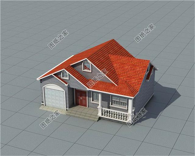 農(nóng)村一層半小洋樓別墅設(shè)計圖，造型簡單大方，一層半也漂亮