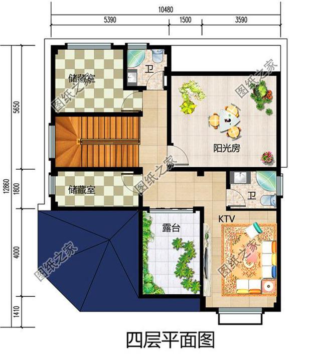 有陽臺四層樓房設(shè)計(jì)圖，建一棟在村里倍有面，你值得擁有