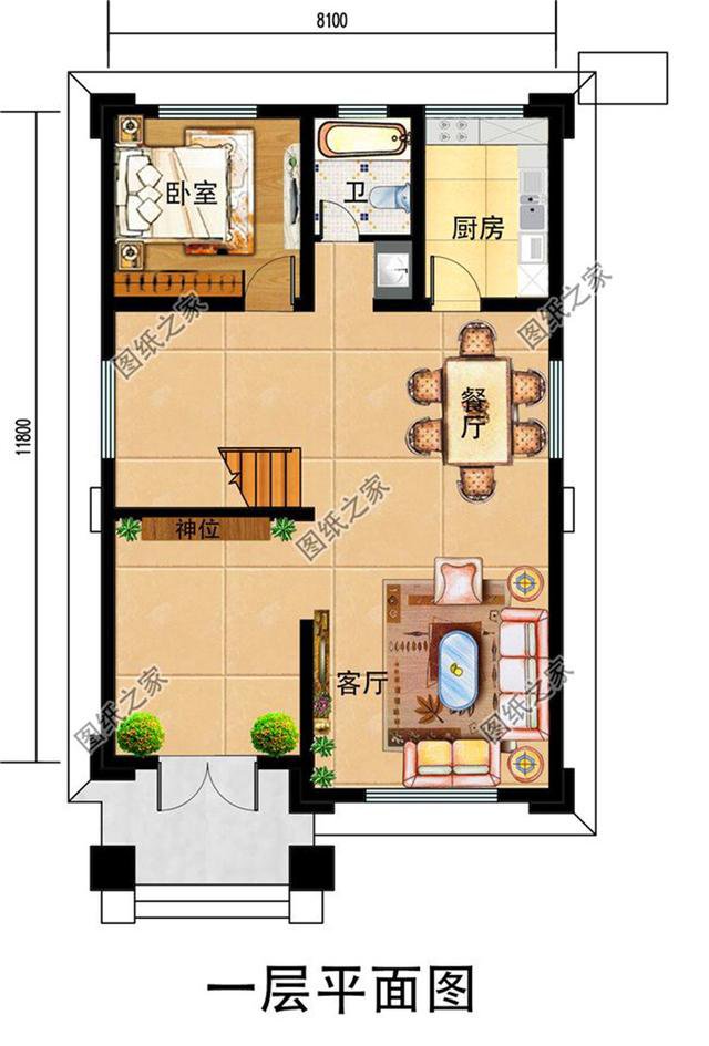 兩間三層戶型圖，就算面寬最窄，那也是全村最好的房子