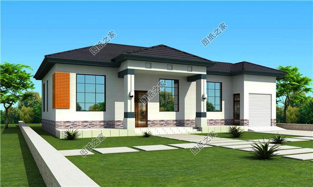 一層自建房帶車(chē)庫(kù)設(shè)計(jì)圖，自己住給父母都可以，實(shí)惠又好看