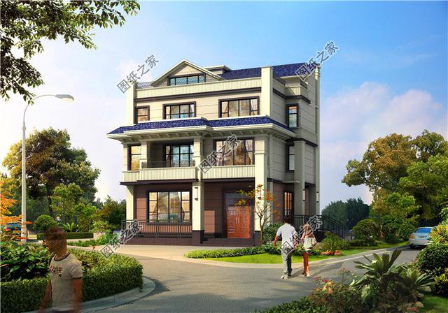 三層半農(nóng)村別墅外觀圖，簡約大氣，功能豐富，這才是真正的別墅