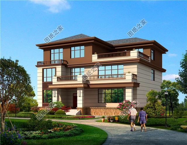 16米三開間三層別墅設(shè)計圖，多窗多陽臺設(shè)計，難得的好戶型