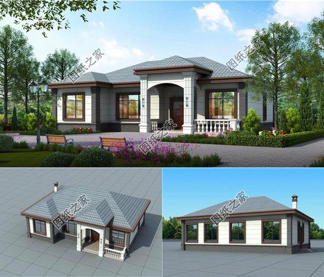 農(nóng)村中式自建房效果圖，回村蓋棟這樣的平房絕對有面子，實景房子更漂亮