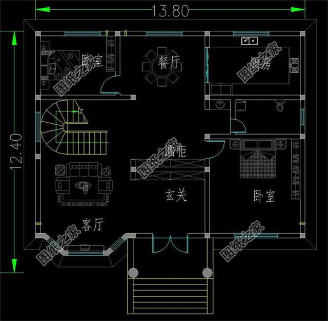 三款二層房屋平面圖，戶型方正，占地面積不大不小