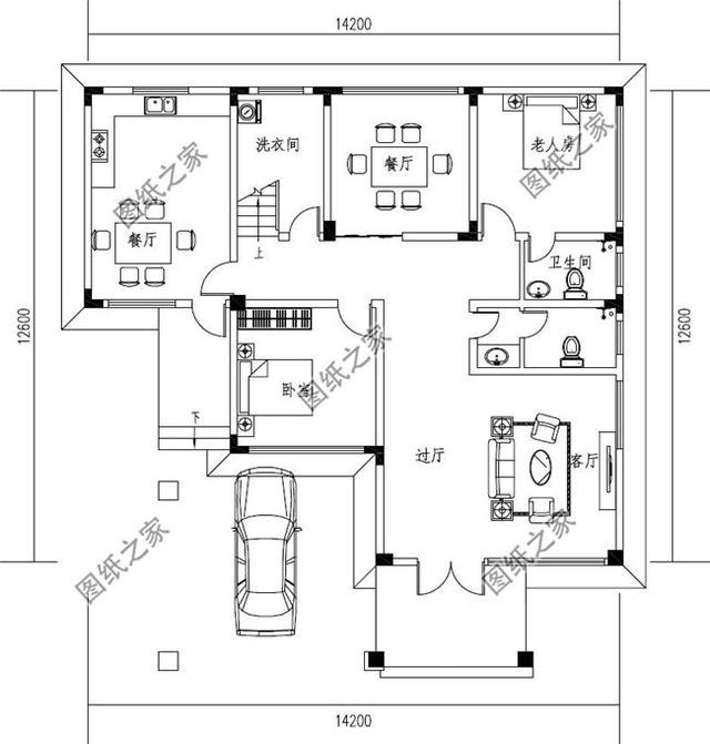 三款二層房屋平面圖，戶型方正，占地面積不大不小
