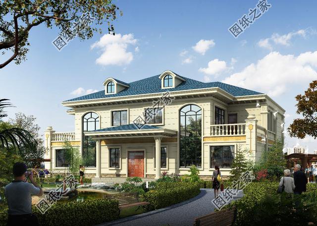 農(nóng)村兩戶連體二層別墅，省錢又省力，兩家人齊聚一堂