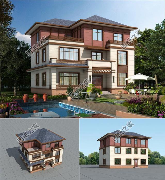 農(nóng)村三層樓房設(shè)計(jì)圖，簡單大氣，沒有讓你失望吧