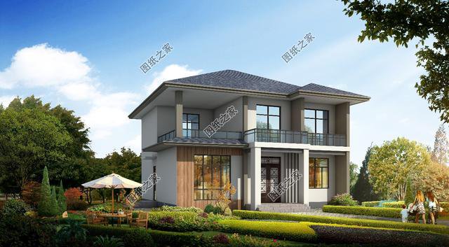 農(nóng)村簡(jiǎn)單二層別墅圖，效果圖和平面圖都有，最新推薦