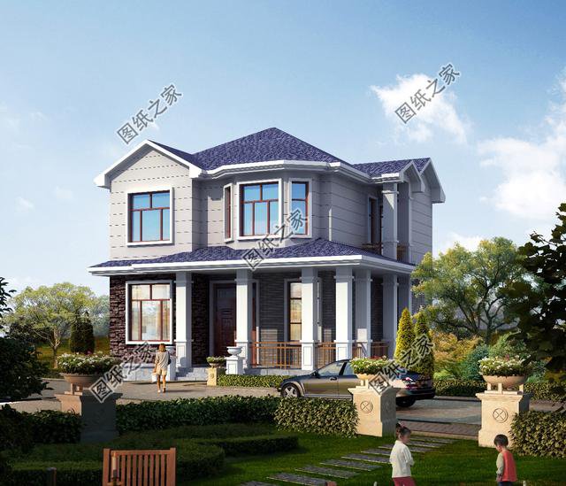 農(nóng)村簡(jiǎn)單二層別墅圖，效果圖和平面圖都有，最新推薦