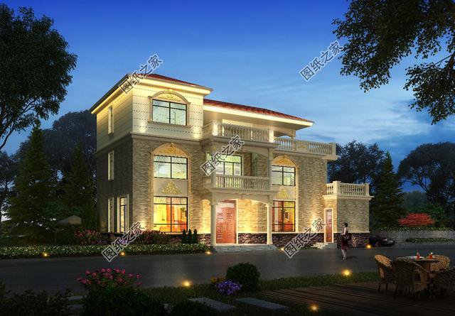 農(nóng)村自建房三層樓外觀效果圖，大氣內(nèi)部布局都無(wú)可挑剔