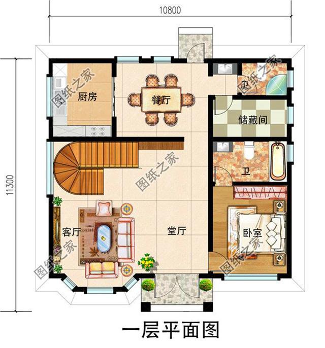 農(nóng)村二層半小戶型別墅設(shè)計圖，村里建一棟，鄰居看了都羨慕