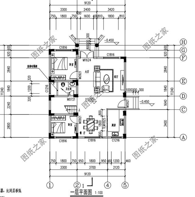 兩層90平自建房設(shè)計圖，戶型雖小，但是給我省不少錢了