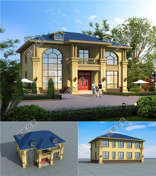 高顏值30萬左右豪華二層別墅設(shè)計(jì)圖，百年不落伍的款式，千萬別錯(cuò)過