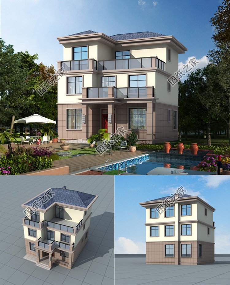 三層現(xiàn)代風(fēng)格別墅效果圖