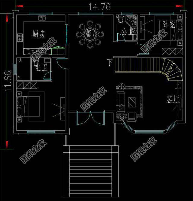 12×14農(nóng)村二層樓房效果圖以及戶型圖，你會(huì)建這么高逼格的別墅嗎？