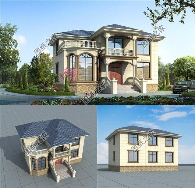 12×14農(nóng)村二層樓房效果圖以及戶型圖，你會(huì)建這么高逼格的別墅嗎？