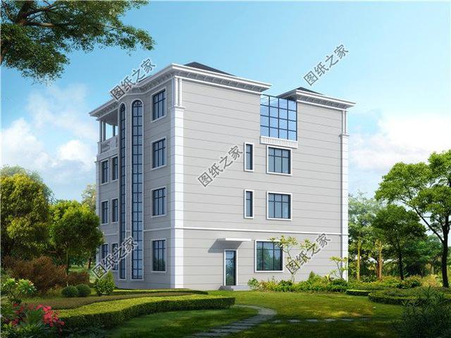 三開間四層農(nóng)村別墅外觀圖，遠(yuǎn)離城市喧囂，兒女都不想回城里了