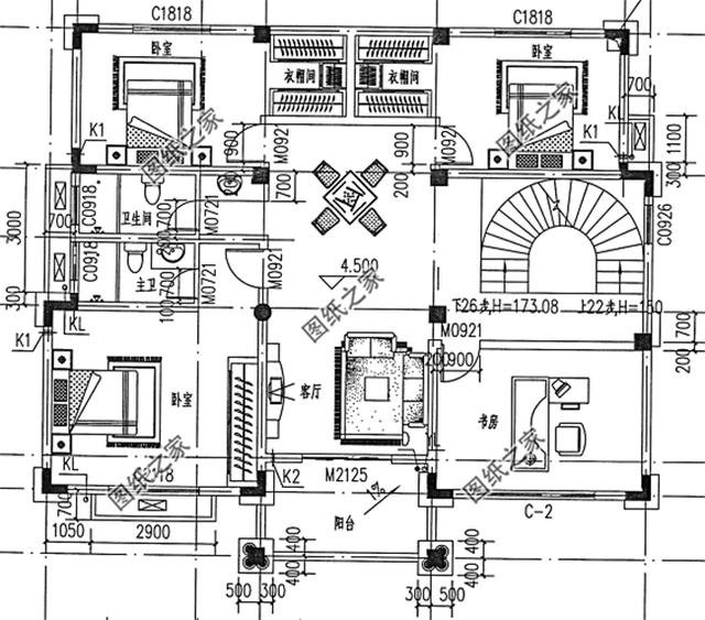 歐式風格三層小洋樓外觀圖，外觀很漂亮，符合農(nóng)村住宅的設(shè)計