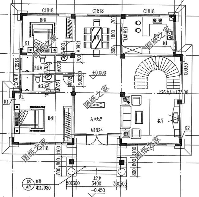 歐式風格三層小洋樓外觀圖，外觀很漂亮，符合農(nóng)村住宅的設(shè)計