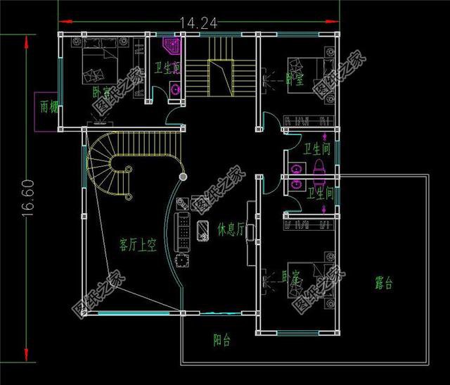 三層復(fù)式別墅戶型圖，農(nóng)村經(jīng)典戶型，全家老小都喜歡