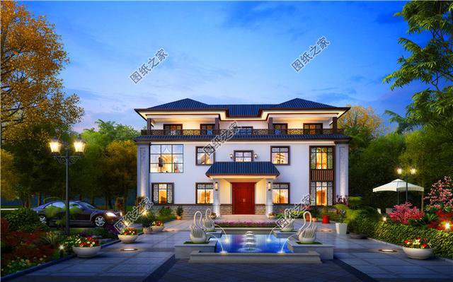 強烈推薦三款三層中式別墅效果圖，超贊的中式小洋樓千萬不要錯過了