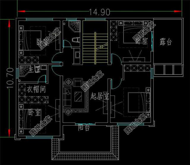 農(nóng)村普通三層樓房平面圖，第一款帶車庫，第三款最實用