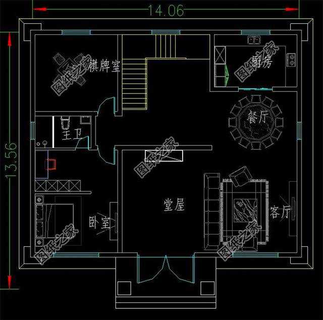 農(nóng)村三間兩層間戶型圖，看了這么多三層別墅，還是覺得這三款更精致