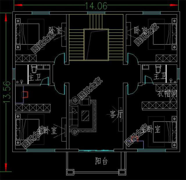 農(nóng)村三間兩層間戶型圖，看了這么多三層別墅，還是覺得這三款更精致