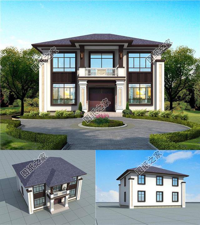 農(nóng)村三間兩層間戶型圖，看了這么多三層別墅，還是覺得這三款更精致