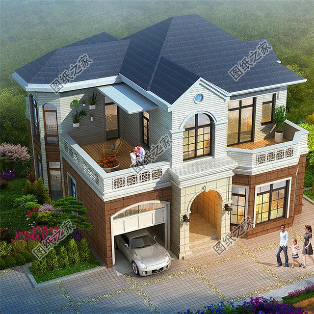 三款帶車庫二層樓房設(shè)計(jì)圖，造價(jià)不超過30萬，這房子你喜歡嗎