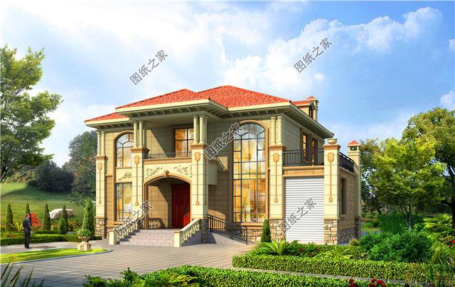 三款帶車庫二層樓房設(shè)計(jì)圖，造價(jià)不超過30萬，這房子你喜歡嗎