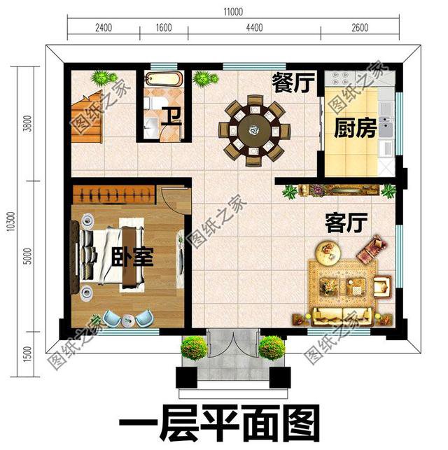 面寬11米三層別墅設(shè)計圖，帶超大露臺，第三棟人見人愛