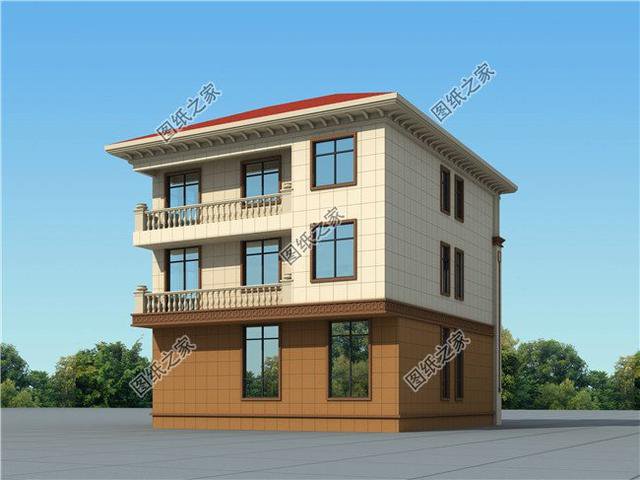 陽臺和露臺結(jié)合的農(nóng)村三層別墅，總有一種歲月靜好的感覺