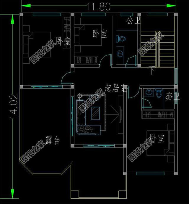 進(jìn)深14米的農(nóng)村二層房屋，適合你家宅基地的建房圖紙，大家看看吧