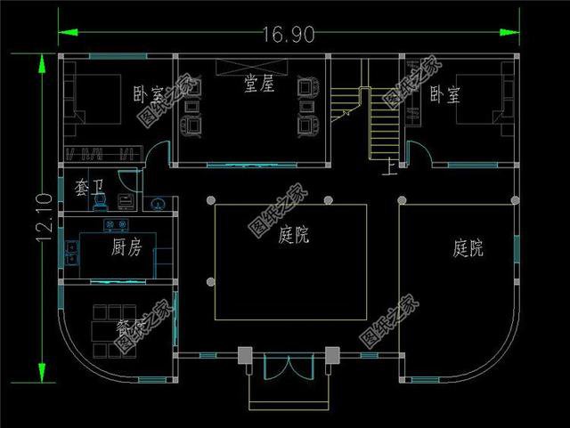 新農(nóng)村自建155平左右的二層四合院設(shè)計(jì)，第三款不規(guī)整的宅基地都能建