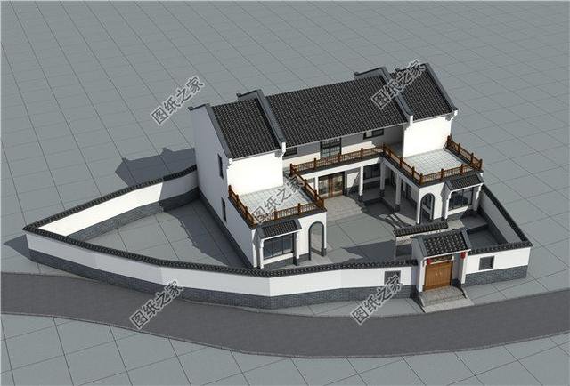 新農(nóng)村自建155平左右的二層四合院設(shè)計(jì)，第三款不規(guī)整的宅基地都能建