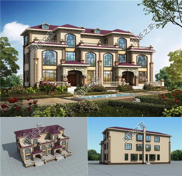 2024年歐式最新雙拼自建房屋設(shè)計(jì)，外觀精致有棱有角，一眼就愛上