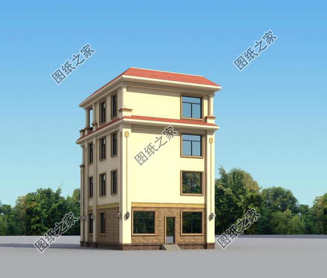 農(nóng)村自建四層別墅100平的設(shè)計圖，養(yǎng)眼有格調(diào)，這才是農(nóng)村有的好別墅