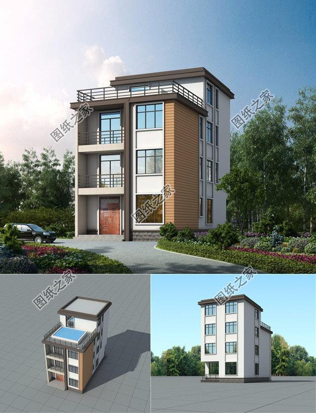 農(nóng)村自建四層別墅100平的設(shè)計圖，養(yǎng)眼有格調(diào)，這才是農(nóng)村有的好別墅