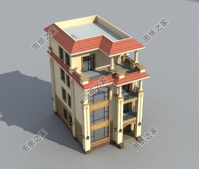 農(nóng)村自建四層別墅100平的設(shè)計圖，養(yǎng)眼有格調(diào)，這才是農(nóng)村有的好別墅