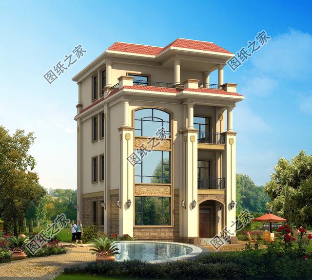 農(nóng)村自建四層別墅100平的設(shè)計圖，養(yǎng)眼有格調(diào)，這才是農(nóng)村有的好別墅