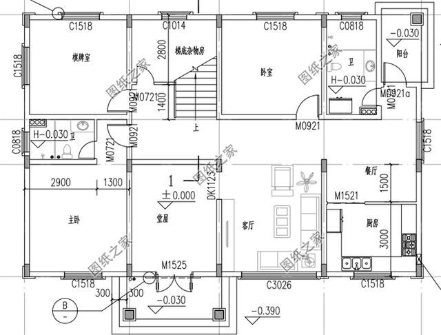 進(jìn)深11米左右農(nóng)村房屋戶型圖，沉穩(wěn)又大方，經(jīng)濟(jì)實(shí)用