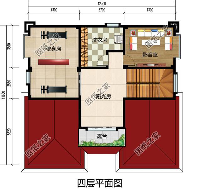 復(fù)式四層自建房戶型圖，氣派又驚艷，第一眼就喜歡上了