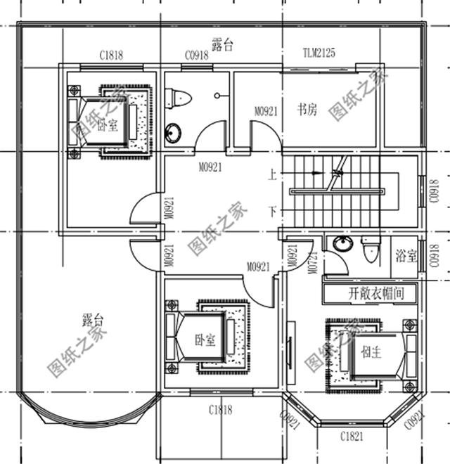 復(fù)式四層自建房戶型圖，氣派又驚艷，第一眼就喜歡上了